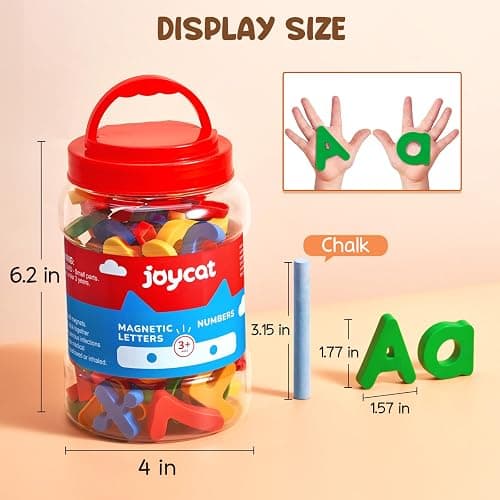 JoyCat 78 Pieces Magnetic Letters Numbers Alphabet Fridge Magnets ABC 123 Preschool Educational Learning Plastic Colorful Toy Set Uppercase Lowercase Math Symbols for Toddlers Kids 3+ thumbnail 3