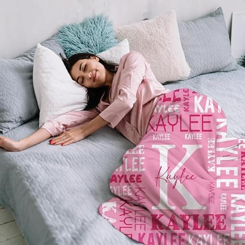 Titonmiz Custom Name Blanket, Personalized Blankets and Throws with Name for Teen Girls Boys, Customized Flannel Blankets Gifts for Girls Kids Adult Birthday Christmas, Ships Next Day thumbnail 5