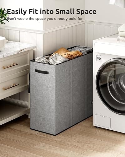 SOLEDI 180L Laundry Hamper 3 Section, Extra Large Laundry Hamper with Lid, Dirty Clothes Hamper with Sturdy Handle, Large Laundry Basket Organizer for Laundry Room, Bedroom, Hampers for Laundry thumbnail 6