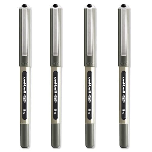 uni-ball EYE - UB-157E Rollerball Pens - 0.7mm Nib - Black - Pack of 4 - Image 1