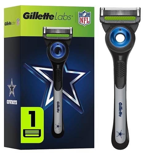 Gillette Labs Special NFL Cowboys Edition Shaving Razor for Men - 1 Handle, 1 Razor Blade Refill, Perfect for Game Day Grooming, GilletteLabs with Exfoliating Bar - Image 1
