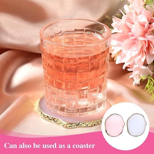 MBAIYO 2PCS Nail Art Palette, Resin Nail Plates Makeup Mixing Palettes Gilded Edge Polish Palette Irregularity Painting Mixed Color Palettes Display Board for DIY ManicureArt Design Makeup Foundation thumbnail 4