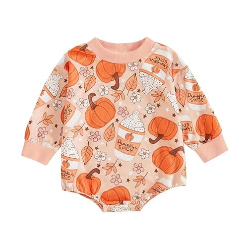 BemeyourBBs Newborn Baby Boy Girl Fall Winter Clothes Long Sleeve Bubble Sweatshirt Romper Cute Infant One Piece Outfit - Image 1