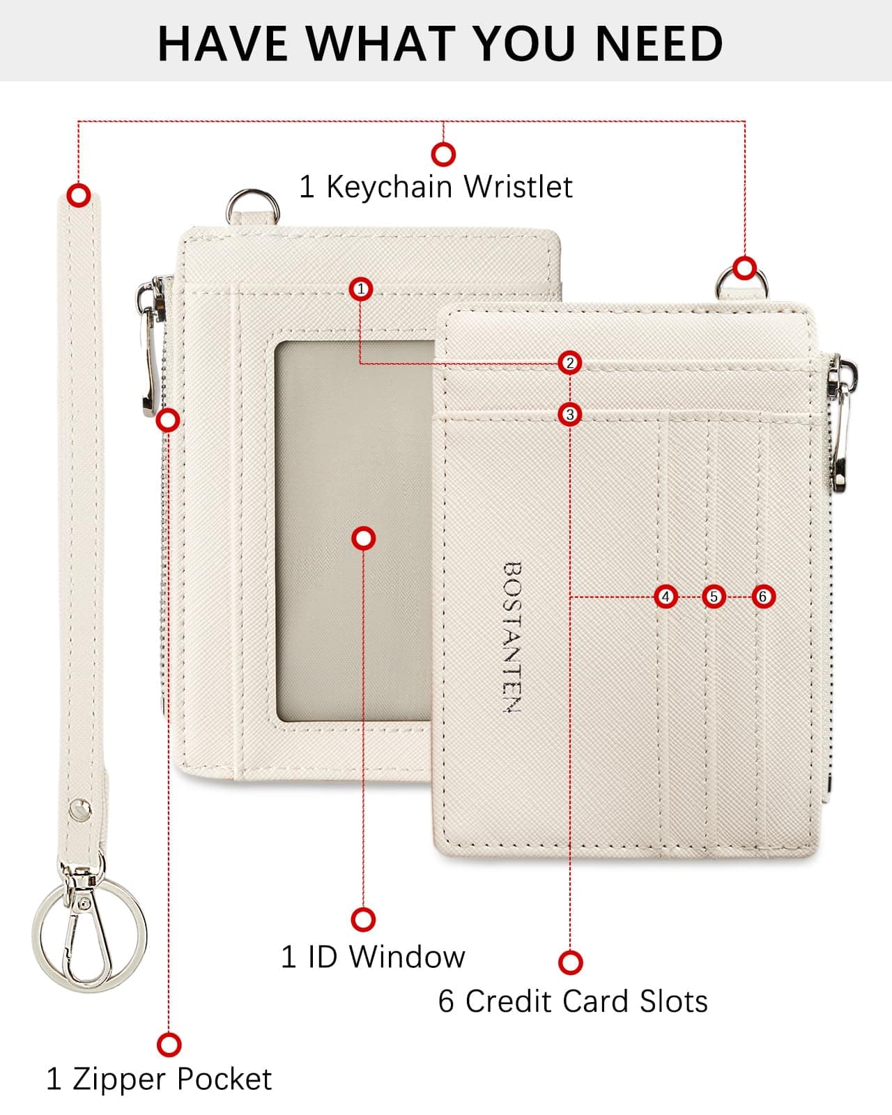 BOSTANTEN Women Leather Wallet RFID Blocking Small Bifold Zipper Pocket Wallet Card Case Wallet With ID Window thumbnail 3