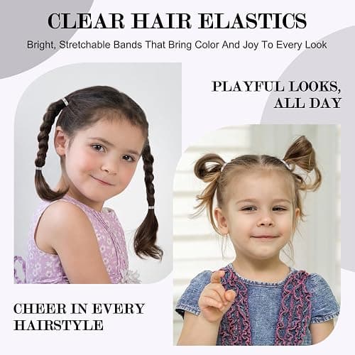 Flareann 2000pcs Clear Elastic Hair Bands – Hair Ties, Rubber Hair Ties & Soft Hair Elastics, No-Snag Durable Accessories for Women & Girls thumbnail 2