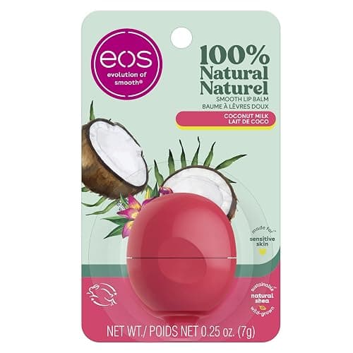 eos 100% Natural Lip Balm Sphere- Coconut Milk, All-Day Moisture, Made for Sensitive Skin, 7g - Image 1