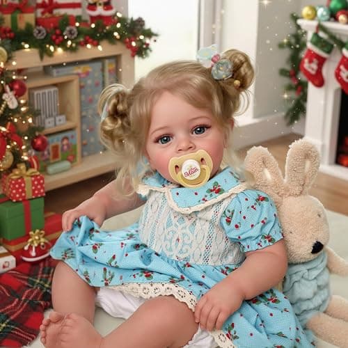 JIZHI Lifelike Reborn Baby Dolls - 18 Inch Realistic-Newborn Baby Dolls Blond Girl Handmade Real Life Baby Dolls with Clothes for Kids Age 3+ thumbnail 9