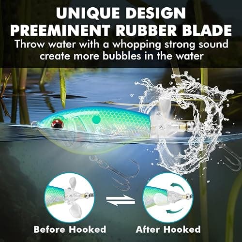 TRUSCEND Popobait Easy Catch Fishing Lures with BKK Hooks, Instant Startup, Longer Cast, Balanced Spray/Sound/Swim, Plopper Topwater Lures for Bass, Trout, Pike, Walleye, Freshwater Saltwater Fishing thumbnail 4