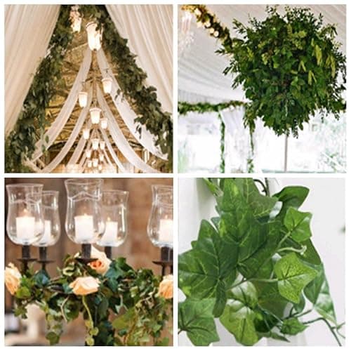GPARK 84ft 12 Pack / 82 inch, Artificial Ivy Garland Fake Leaf Plants Vine, Hanging Leaves Garlands for Wedding Party Garden Kitchen Outdoor Greenery Wall Decor Green thumbnail 3