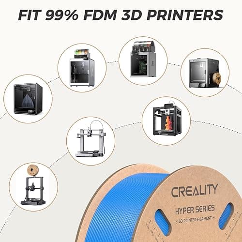 Official Creality Hyper PLA Filament 1.75mm, High Speed PLA 30-600mm/s 3D Printer Filament, Dimensional Accuracy +/-0.02mm, Fit Most FDM 3D Printers，1KG(2.2lbs) Spool Blue thumbnail 8