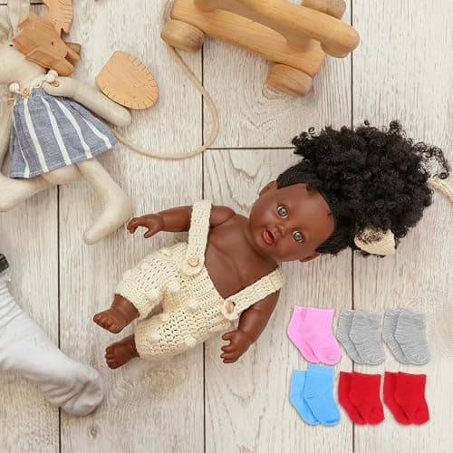 NUOBESTY 6 Pairs of Doll Socks Mini Sock Baby Clothes Action Figure Accessories for Doll thumbnail 9