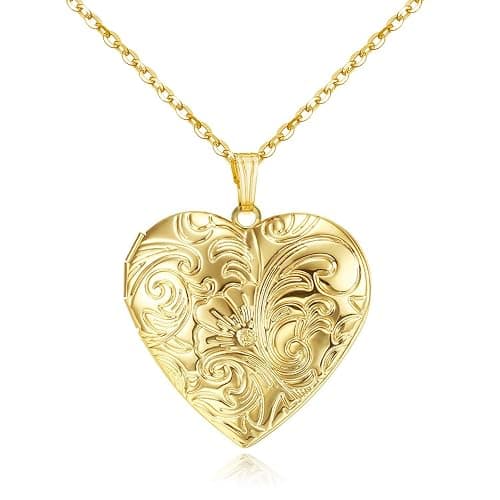 Locket Necklace that Holds Pictures Flower Lockets Pendant Necklaces Birthday Gifts Jewelry - Image 1