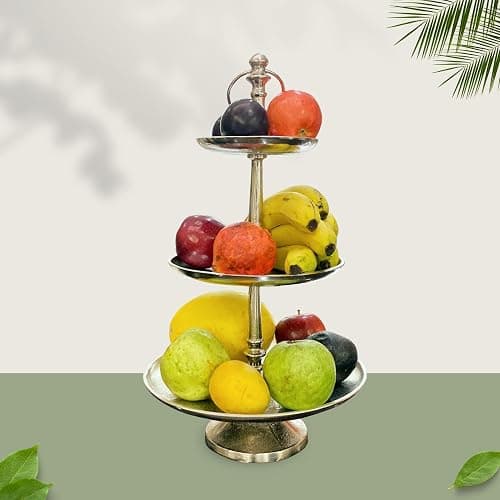 Rely+ Dessert Cupcake Stand 3-Tiered Serving Tray 20" Tall 3 Tier Fruits and Cup Cake Stand for Tea Party Birthday Holiday Gatherings Weddings Baby Showers Silver Finish Sturdy Design thumbnail 6
