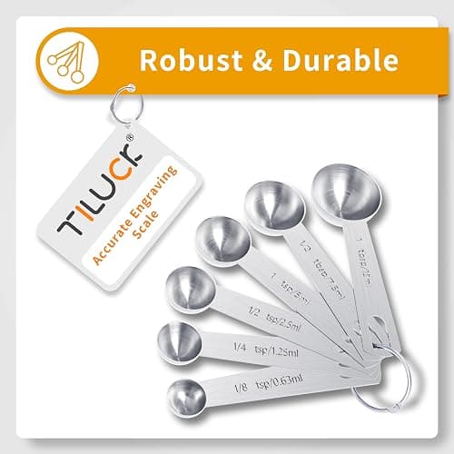 TILUCK Stainless Steel Measuring Cups & Spoons Set, Cups and Spoons | Stainless Steel Nesting Measure Cups , Kitchen Gadgets for Cooking & Baking (10) thumbnail 5