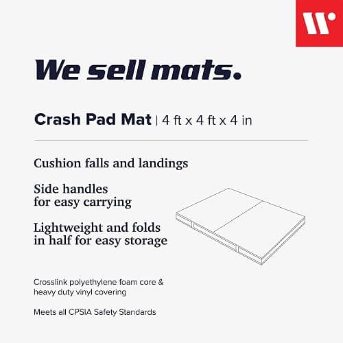 We Sell Mats Bifolding Gymnastics Crash Landing Mat Pad, Safety for Tumbling, Back Handspring Training and Cheerleading thumbnail 2