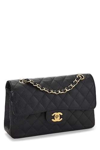 Chanel, Pre-loved Black Quilted Caviar Classic Double Flap Small, Black thumbnail 2