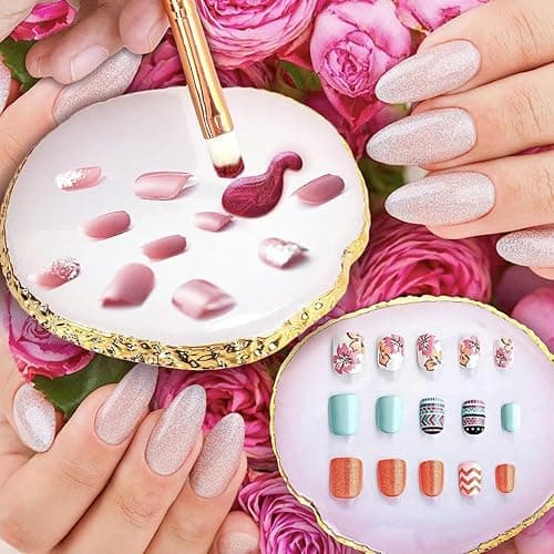Nail Art Brush 22 Piece Set, 2 Way Acrylic Silicone Engraving Pen Dotting Pen Tools Nail Art Kit, Resin Nail Art Palette, For Nail Art DIY Home Salon Makeup Display Board (White) thumbnail 6