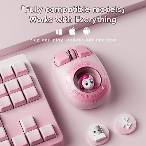 My Little Pony 3D Pinkie Pie Character Design Silent Click Wireless Mouse | 1600 DPI, Click buttons‌ (≤20dB), Dual-Mode (2.4GHz/Bluetooth), 300mAh Rechargeable Battery Ergonomic for Mac/Windows thumbnail 8