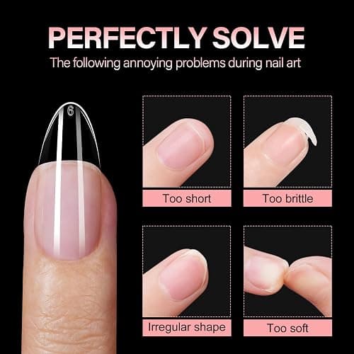 AILLSA Medium Almond Shaped Nail Tips - 15 Sizes 450pcs Acrylic Nails Tip Full Cover Half Matte Nails Tips Press on Nails for DIY Home Salon thumbnail 6