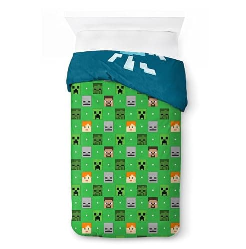 Jay Franco Duvet Cover Set – 2 Piece Comforter Cover and Sham Set, Super Soft Cozy Kids Bedding (Insert Not Included) Blue - Minecraft, Twin thumbnail 6