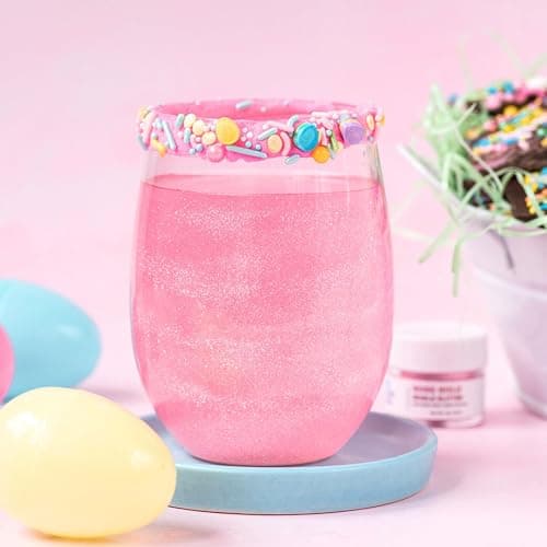 Sweets Indeed Pink Edible Glitter – Valentines Day Food-Grade Drink & Baking Shimmer for Cocktails, Beverages, Cakes & Desserts – 4 gram jar thumbnail 5