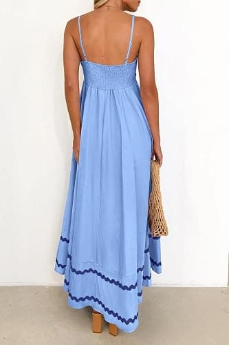 PRETTYGARDEN Women's 2026 Summer Flowy Maxi Dress Casual Sleeveless Spaghetti Strap Ruffle Beach Long Dresses thumbnail 2