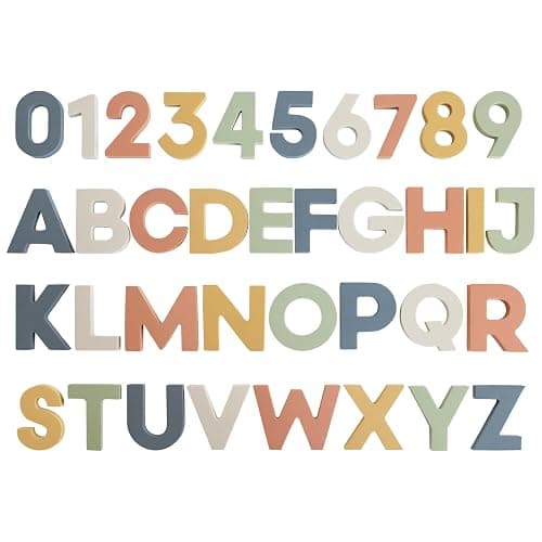 mushie Foam Letters & Numbers Bath Play Set (Sol) | 26 Pieces for Ages 3 Years+ | Floating Foam for Kids and Toddlers - Image 1