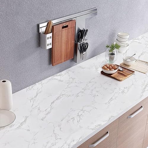 Marble Peel and Stick Wallpaper Granite Wall Paper for Old Furniture Self Adhesive and Removable 17.7 inch x 78.7 inch Marble Contact Paper for Countertops Easy to Apply thumbnail 3