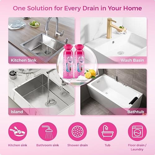 Foaming Drain Cleaner, Powerful Sink Drain Cleaner Foam That Clears Hair & Eliminates Odors, Fast Clog Removal, Safe Sink Cleaner and Deodorizer for Kitchen Sinks Bathroom Drains Tubs Showers (2Pcs) thumbnail 6