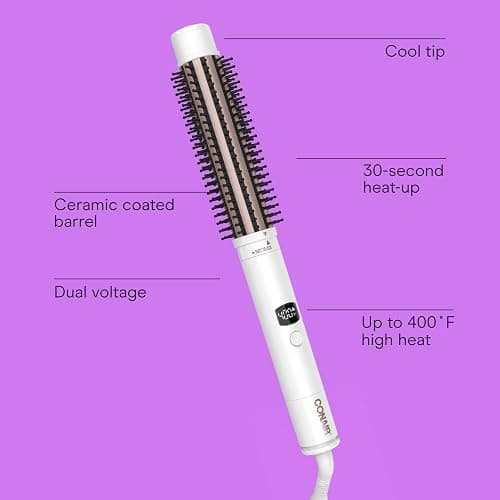 Conair Double Ceramic Multi-Attachment Hair Styler, 5-in-1 Hair Curling Wand Set to Create Curls, Waves, and Blowouts, Ceramic Technology Eliminates Damaging Hot Spots, White/Rose Gold thumbnail 2