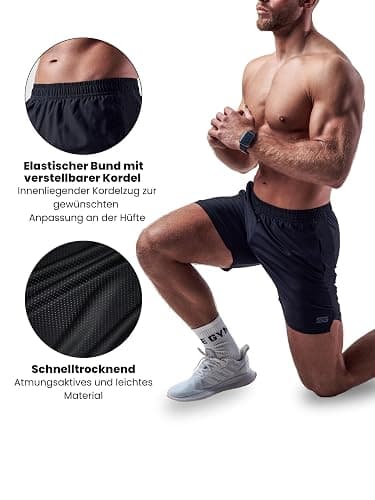 Satire Gym - Sporthose Herren kurz mit Taschen - Sport Shorts Männer als Laufhose Gymshorts (Running, Bodybuilding, Fitness) thumbnail 3