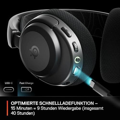 SteelSeries Arctis Nova 3X Wireless Gaming-Headset – App-Steuerung – 40 Std. Akku – Neodym-Magnet-Treiber – 2,4 GHz/Bluetooth – Abnehmbares Mikrofon – Xbox, PS5, PC, Switch, Mobilgeräte - Schwarz thumbnail 4