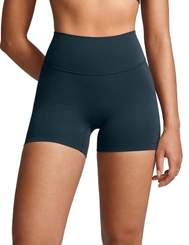 INGIA Womens High Waist No Front Seam Biker Shorts 4 Inches Running Volleyball Spandex Yoga Gym Workouts - Image 1