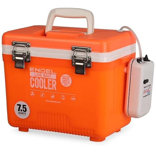 Engel Live Bait Cooler Box with 2nd Gen 2-Speed Aerator Pump - Portable Fishing Station & Minnow Bucket for Shrimp & Other Live Fish with Aerator - ENGLBC-N thumbnail 3