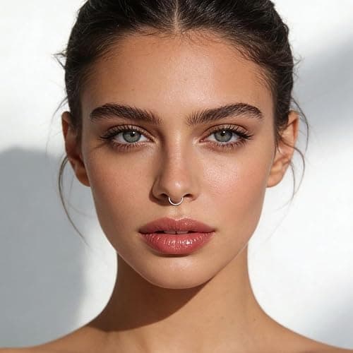 JFORYOU Fake Nose Ring Fake Septum Fake Nose Ring Hoop Fake Nose Rings for Women Faux Nose Piercing Spring Clip on No Pierced Non Piercing Faux Body Piercing Jewelry for Women Men thumbnail 3