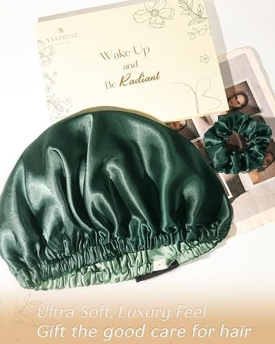 Yanibest Double Layer Satin Bonnet Silk Bonnet for Sleeping Adjustable Hair Bonnet for Women Curly Natural Hair thumbnail 6