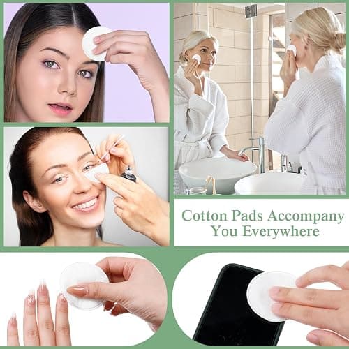 Maxcheck 600 Pcs Cotton Rounds Bulk Exfoliating Rounds for Face Makeup Remover Cotton Facial Pads for Face Makeup Removal Toner Pads thumbnail 6