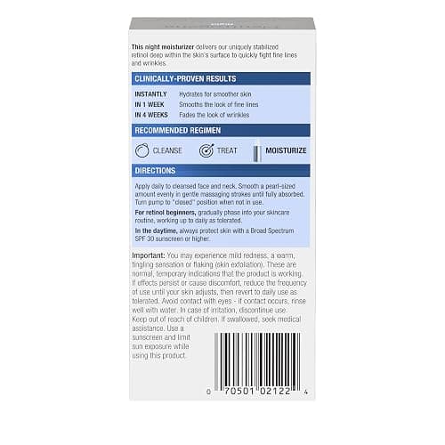Neutrogena Rapid Wrinkle Repair Retinol Night Face Moisturizer, Daily Anti-Aging Face Cream with Retinol & Hyaluronic Acid to Fight Fine Lines & Wrinkles, 1 fl. oz thumbnail 7