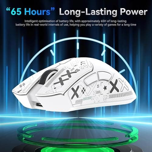 ATTACK SHARK X68HE 60% Wired RT 8K Keyboard+Wireless R1 Mouse-White Contour | Adjustable Actuation,Hall Effect Mechanical Magnetic Switch,Coiled Cable,USB C/2.4Ghz/BT Ultralight 18K DPI Mice for PC Gamer thumbnail 8