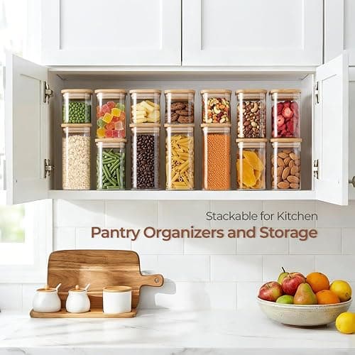 ComSaf Glass Storage Containers With Lids 6-Pack (0.7qt/1.2qt/1.6qt), Glass Pantry Storage Containers, Rectangular Glass Jars With Lid, Glass Canisters For Kitchen Flour Cereal Sugar Tea Coffee Bean thumbnail 5