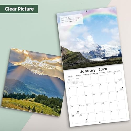 SKYDUE 2026 Christian Wall Calendar - 14-Month with Bible Verse & Nature Scenes (Nov 2025-Dec 2026) | NIV Scripture, 12"x24" Opened, Thick Paper Monthly Calendar for Home Office thumbnail 6
