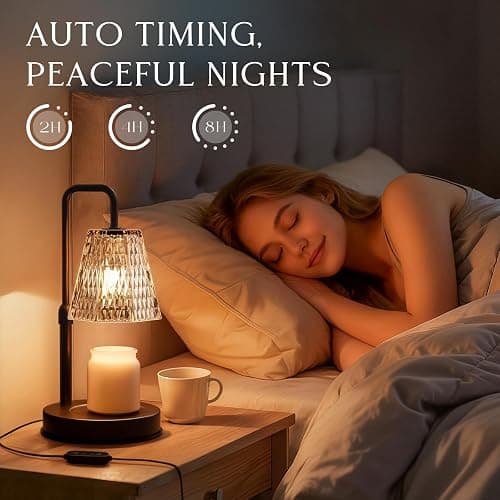 Candle Warmer Lamp with Timer – Dimmable Wax Warmer for Room Decor, Height Adjustable Candle Lamp for Mom Christmas Gifts, Birthday Gifts for Women, House warming Gifts for New Home Decor with 2 Bulbs thumbnail 5