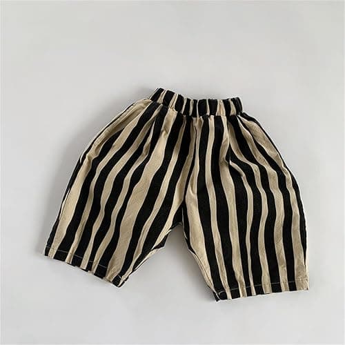 Kids Elastic Striped Harem Trousers Unisex Baby Boys Girls Casual Cotton Linen Loose Long Baggy Pants Toddler Clothes thumbnail 2