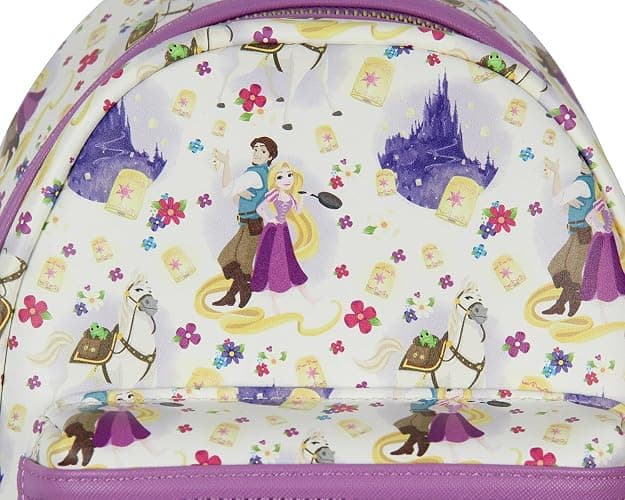 Loungefly Disney Tangled Rapunzel Flynn Ryder And Maximus All-Over Print Cute Mini Backpack 11" thumbnail 5