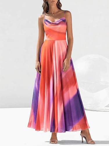 BTFBM Women Summer Floral Maxi Dresses Elegant Spaghetti Strap Dress Printed Party Dress Beach Long Dresses thumbnail 3