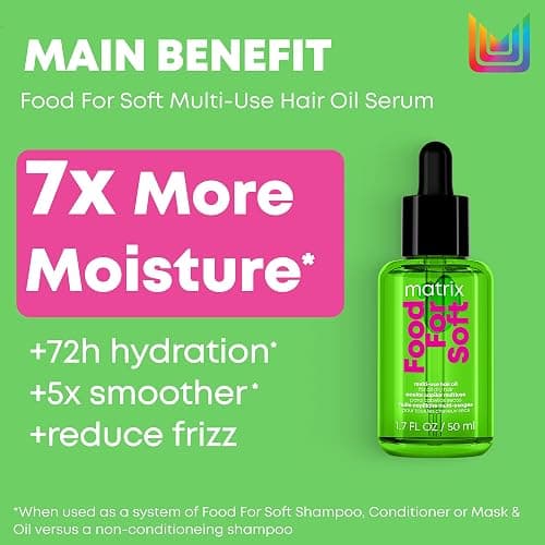 Matrix Multi-Use Hair Oil Serum for All Dry Hair, Hydrating Leave-In Treatment With Avocado Oil, Food for Soft, 50 ml thumbnail 2