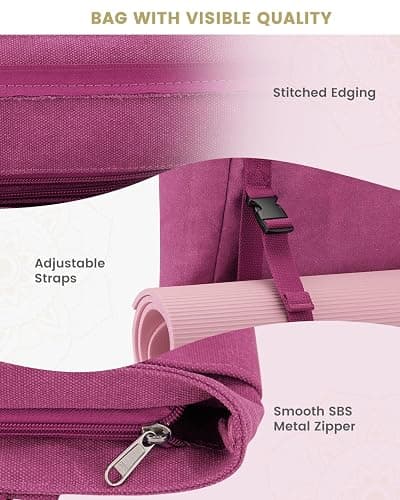 Gonex Yoga Mat Bag, Yoga Gym Bag Tote Bag with Multi Pockets For Women Men, Canvas Yoga Mat Carrier Take in Out Mat Easily For Pilates Travel Workout Office thumbnail 4