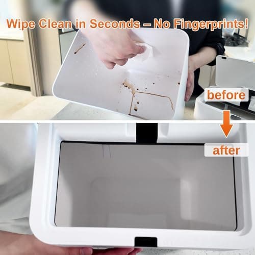 LYNLOO 9L/2.4Gal Touchless Bathroom Trash Can, 0.2s Motion Sensor Auto-Close, IPX5 Waterproof Slim Design for Kitchen/Office, Silent & Space-Saving thumbnail 9