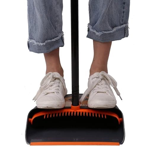TreeLen Broom and Dustpan Set with 52" Long Handle for Home Kitchen Room Office Lobby Floor Use Upright Stand Up Stand Up Broom with Dustpan Combo thumbnail 6
