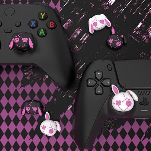 playvital Capuchons pour ps5 Manette Cover Joystick pour ps4,pour Xbox Series X S,Thumb Grip Caps pour Xbox One,Protection de Stick Analogique pour Switch Pro Controller,Lapin Punky Mignon thumbnail 6